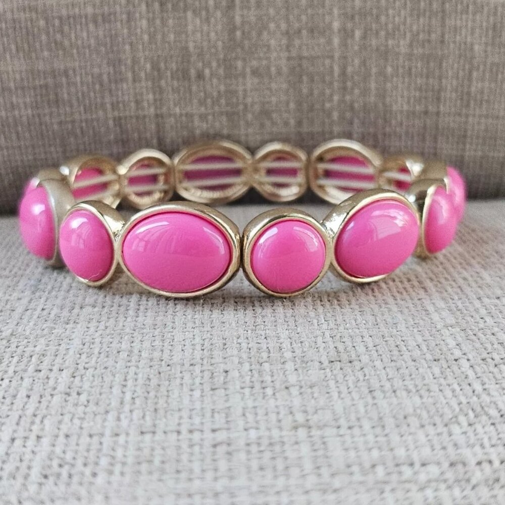 Women Bracelet Pink/Gold Fashion Jewelry Wrist Band Adjustable - Picture 4 of 7